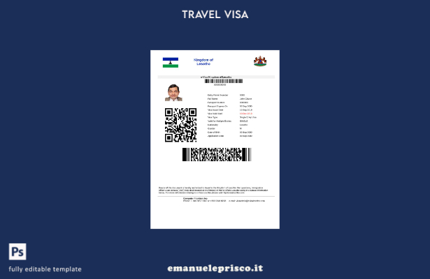 stile verificato Lesotho e visto in modello Word e Pdf